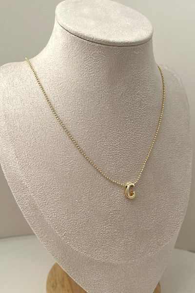 Modex Gold Color Three-Dimensional Letter g Necklace (45+5cm)