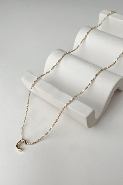 Modex Gold Color Three-Dimensional Letter C Necklace (45+5cm)
