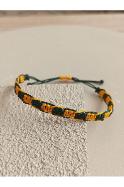 TREND Yellow and Green Macrame Bracelet - Handmade, Adjustable, Unisex