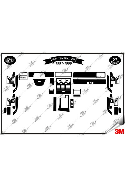 FD Damla Etiket ل 1991-1999 فيات تيمبرا طوربيد وحدة التحكم - طقم طلاء الصدر ا...
