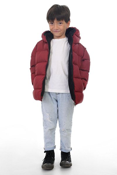 Royalside Sports Boys' Burgundy Fleece Hooded Waterproof Wind-Resistant Winter Sports Coat