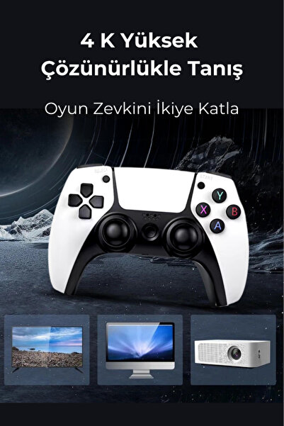 Bakeey Taşınabilir Çift Kol 30.000 Atari Oyunlu 2.4g Kablosuz Oyun Konsolu 4k Game Stick Retro Konsol