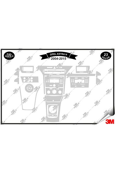 FD Damla Etiket Opel Astra H 2004-2015 Κονσόλα Γκαντιλέφτρου Σετ με επικάλυψη μαόνι - 23 τεμάχια ασημί