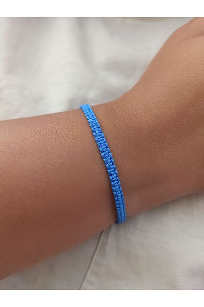 TREND Unisex Light Blue Macrame Bracelet, Braided Bracelet, String Bracelet, Gift Bracelet