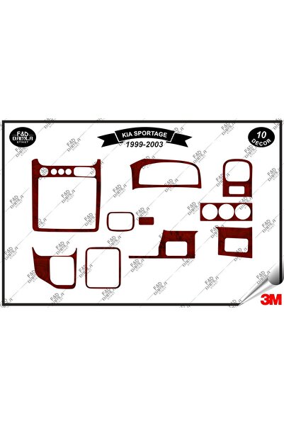 FD Damla Etiket 1999-2003 Kia Sportage - Torpedo Cantilever Trim, 10 Pieces C...