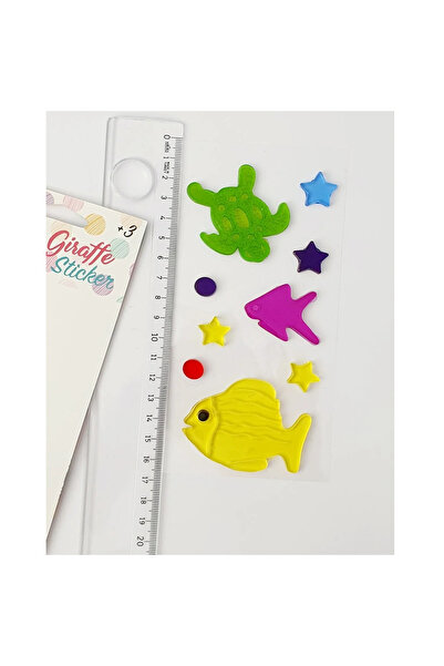 karinabest لطيف الأسماك البحرية العالم 3D هلام هلام ملصق مائي ملصق