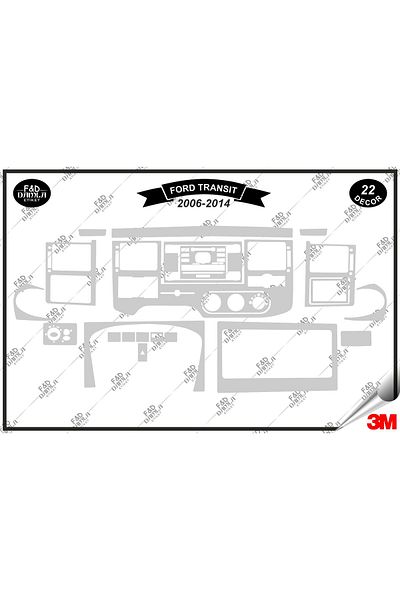 FD Damla Etiket Για Ford Transit 2006-2014 Ασημί Χρώμα Κονσόλα Θωράκισης - Σετ 22 τεμαχίων μαόνι