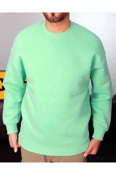 AMAZING CRASH Φούτερ Mint Unisex Basic Μπλούζα με Στρογγυλή Λαιμόκοψη Oversize