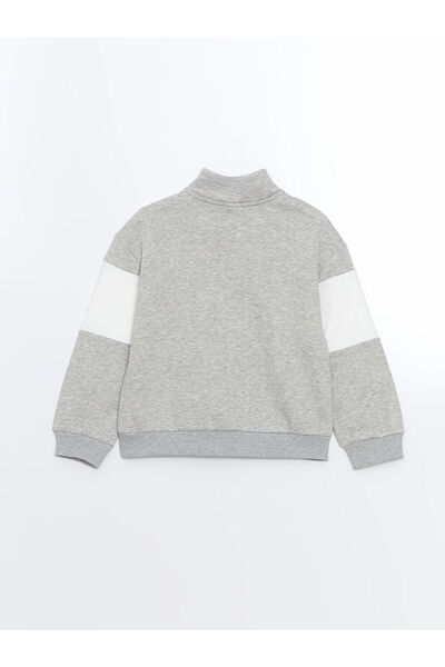 LC Waikiki Gray Stand Collar Girl's Sweatshirt