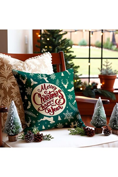 menesahome غطاء وسادة مقعد مطبوع رقميًا بنمط غزال على خلفية خضراء تحت عنوان ر...