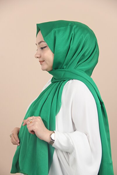 Sima Islam Green-273 Chiffon Shawl with Janjan