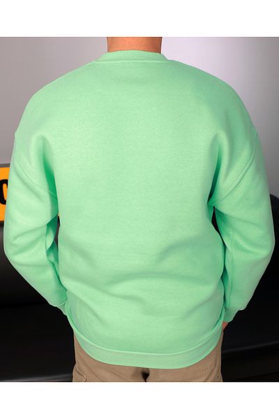 AMAZING CRASH Φούτερ Mint Unisex Basic Μπλούζα με Στρογγυλή Λαιμόκοψη Oversize
