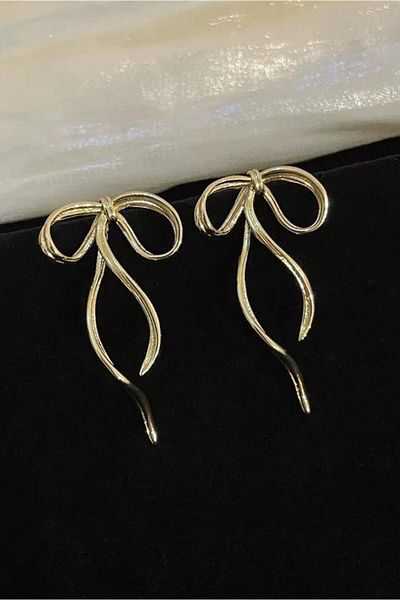 By Zeyna Aksesuar 5 cm Ribbon Special Design Women's Earrings - Zyn8