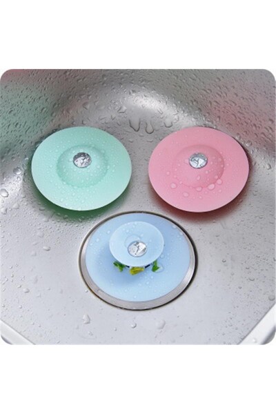 Go İthalat Silikon Malzeme Banyo Mutfak Gider Evye Lavabo İçine Çöp Tıpası Kaydırmaz Süzgeç