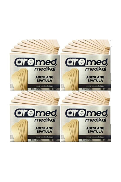 AREMED 4 Kutu Abeslang – 400 Adet Ahşap Ağda Spatulası / Tahta Dil Basacağı