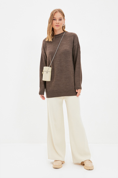 Trendyol Modest Brown High Collar Knitwear Sweater TCTAW22AK0045