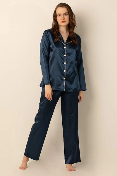 Doremi Long Sleeve Satin Pajama Set.