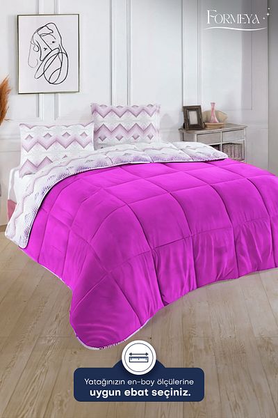 Formeya Single Luxury Wellsoft Quilt with Double Sided Pillow Case 155X215 cm Quilt