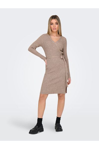 ONLY Onlvenlo Rib Wrap L/S Dress - Rp Knt