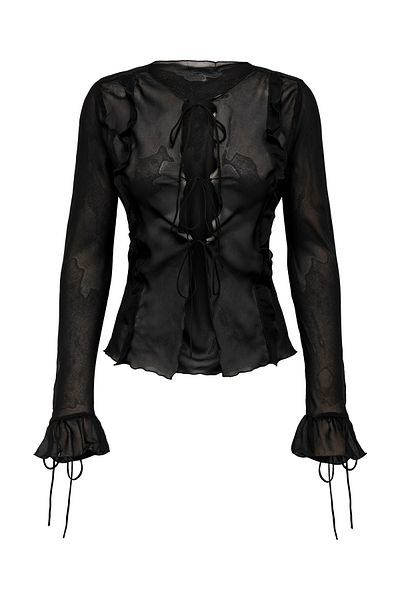 ONLY Onlmarlin Ls Frill Tie Top Wvn