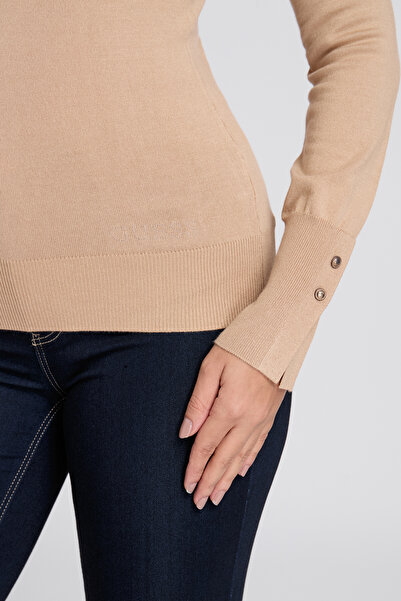 Guess ELINOR RN LS SWTR - ECO VISCOSE POLY HOLLY YARN