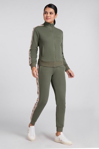 Guess Britney High Waist Fabric - Recycled Punto Milanó 300 Full Zip Sweatshirt