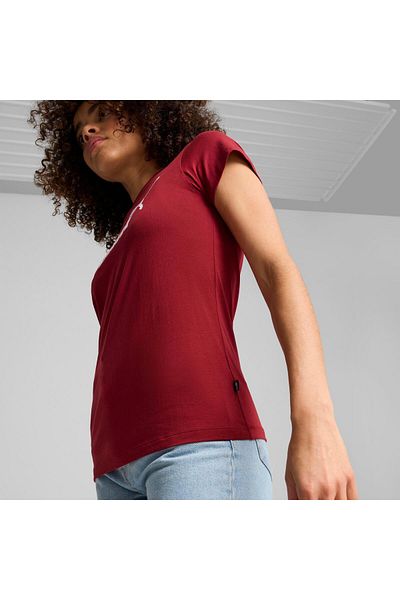 Puma تي شيرت بشعار ESS - أحمر مكثف