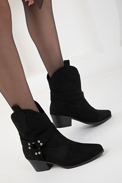 SOHO Siyah Süet Kadın Bot & Bootie 20117