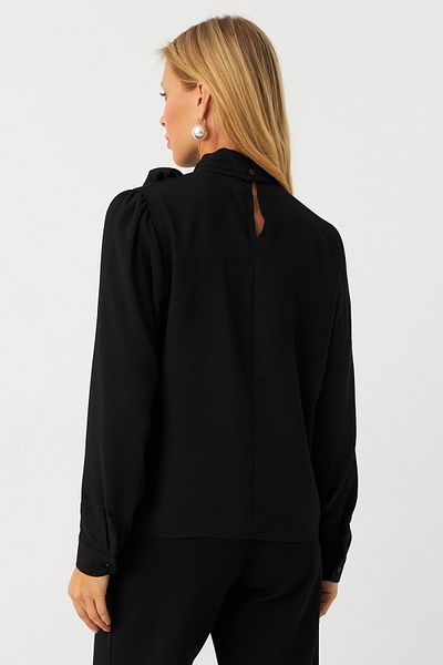 Cool & Modest Schwarze Damenbluse mit Schnürung – MAYD20