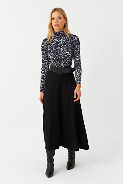 Cool & Modest Dámská černá sukně A-Line - Mlon3005