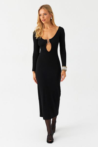 Cool & Sexy Dámské doplňky s černou přezkou Window Midi Dress Ey2999
