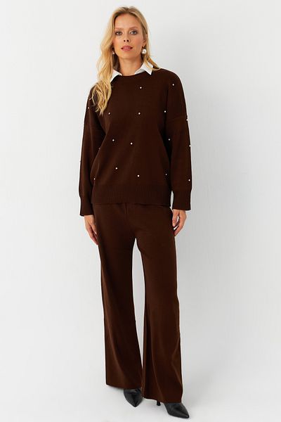 Cool & Modest Women's Brown Stone Detailed Set - Myil10