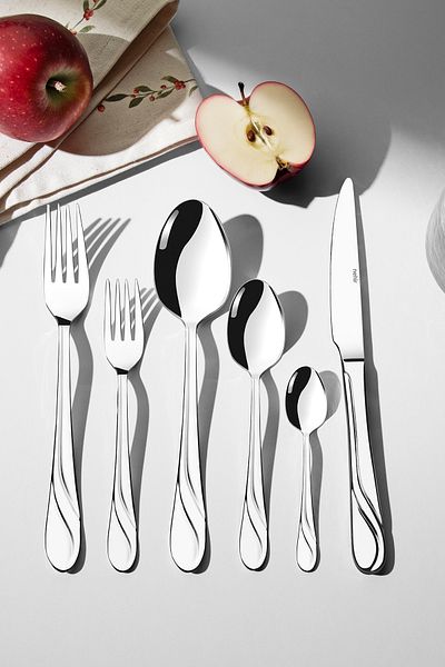 Nehir Sapphire Plain 6 Person 36 Piece Cutlery Set