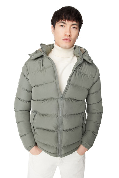 Trendyol Collection Khakifarbene, aufblasbare Winterjacke – reguläre Passform, wind- und wasserabweisend TMNAW22MO0132