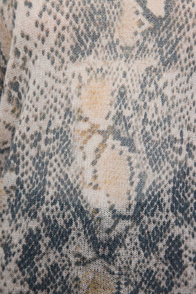 Edit by Trendyol Pulover din tricot fin din lână - Animal Print, TEDAW25AK00017