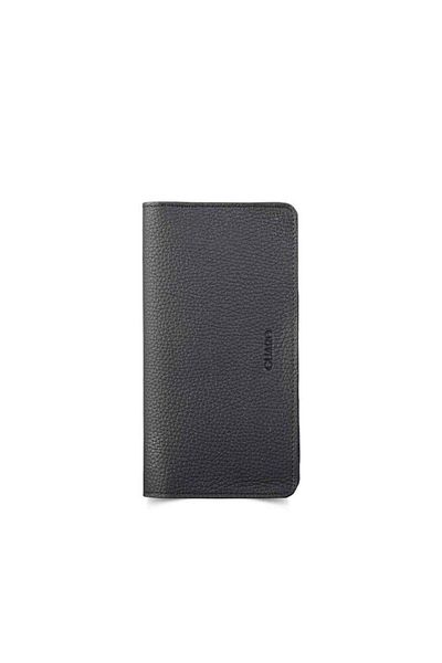 GUARD Leather Men's/Women's Portfolio Wallet with Phone Port - Black Genuine Leather