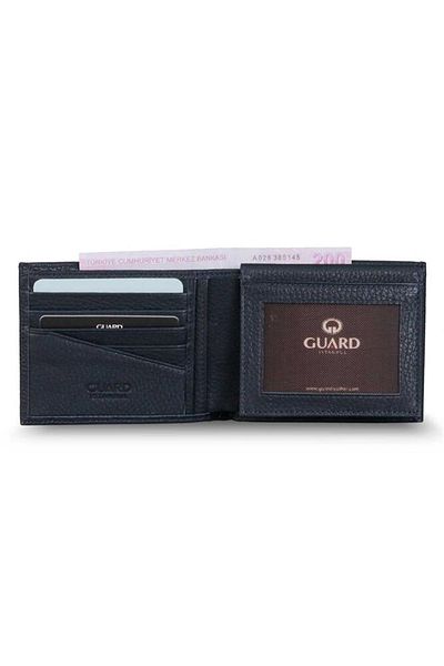 GUARD Navy Blue Horizontal Leather Men's Wallet