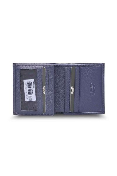 GUARD Navy Blue Multi-Compartment Mini Leather Men's Wallet
