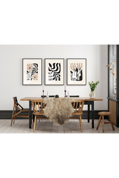 bestablo Σετ 3 τεμαχίων διακοσμητικό ξύλινο τραπέζι με πλαίσιο