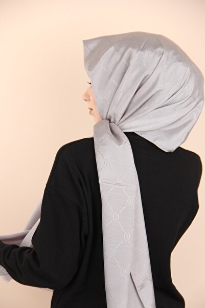 PİRAMİT Kül Piramit  Monogram Şal