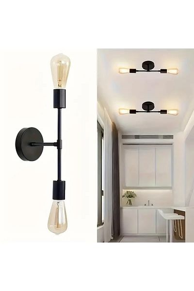 VENON 1Pc Fiesta Sconce Black Wall Lamp Modern Retro Sconce for Bedroom-Bedside-Bathroom
