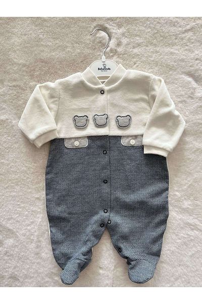 Bebelinna Men's Velvet Jumpsuit with Three Moon Heads