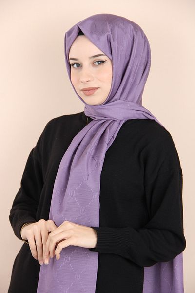 PİRAMİT LAVENDER Pyramid Monogram Shawl