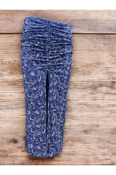 modayiğit Likralı büzgülü bağcıklı örme kumaş etek