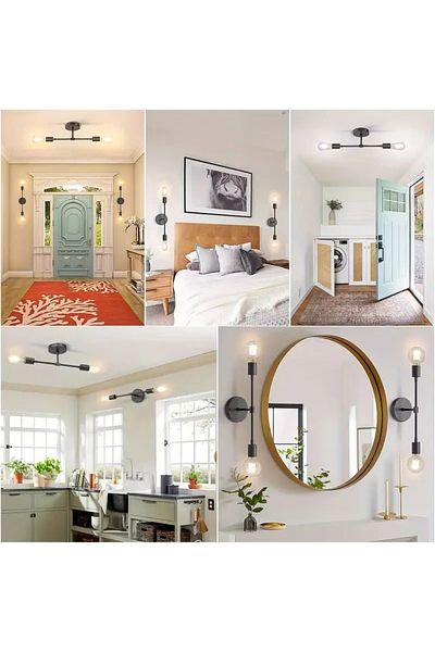 VENON 1Pc Fiesta Sconce Black Wall Lamp Modern Retro Sconce for Bedroom-Bedside-Bathroom