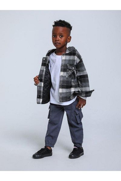 Jack Lions Boy's Hooded Plaid Jacket