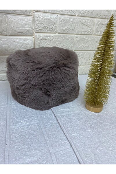 sema aksesuar New Year's New Year's Christmas Gift Anthracite Furry Plush Heart Hat Winter Faux Fur
