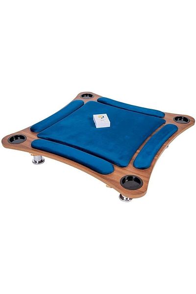 ALBADER Floor Wooden Ploot Play Cards Game Table Med-Size, Curved Wood Baloot Table 80 * 80 CM