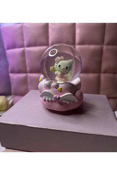 Hello Kitty Kar Küresi (IŞIKSIZ) , Yılbaşı Konsept Hediyelik Lila Veya Pudra Pembesi