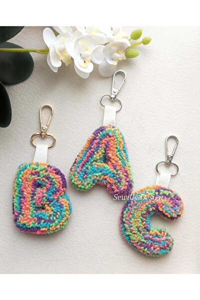 Sewille Design Hand Made Punch Ebruli Harf Anahtarlık 1